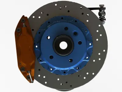 Vehicle Brake System Mechanism 3D model