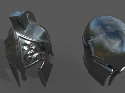 Helmet Low-poly 3D model metal Low-poly 3D model