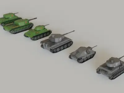 Tanks Pack Low-poly 3D model