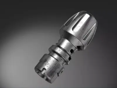 Muzzle brake industrial style project 3D model