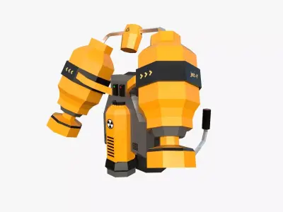 Jetpack Low Poly F01 - SciFi Character Design Low-poly 3D model
