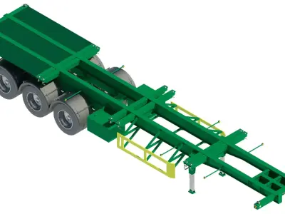 40 Foot Container Skeleton 3D model