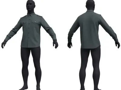 Military Shirt - Marvelous Designer 3D model