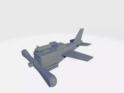 War propeller plane Low-poly 3D model