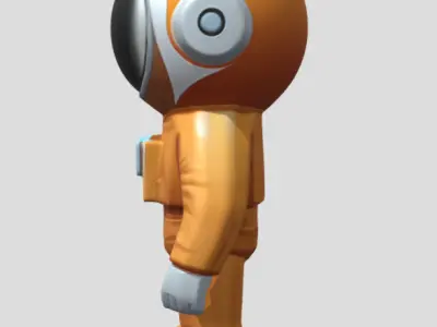 Astronaut 3D Model PBR Textured Game Ready Character Low-poly 3D model