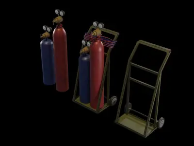 Gas Welding Set Low-poly 3D model