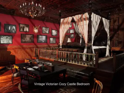 Victorian Interior Rooms Collection 3D Model Pack