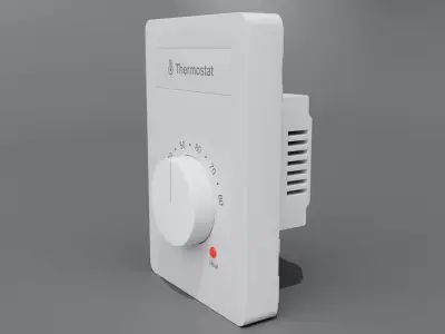 Wall-Mounted Digital Thermostat - Smart Home Climate Control 3D model