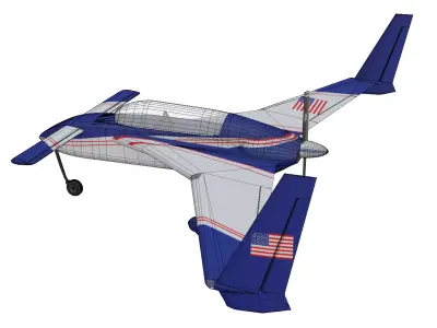Rutan Long EZ Low-poly 3D model