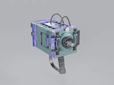 Futuristic Nail Pistol Low-poly 3D model