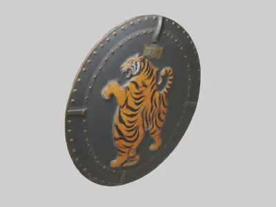 Tiger Emblazoned Shie 1 Low-poly 3D model