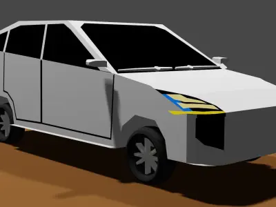 3D SUV Car 1a Low-poly 3D model