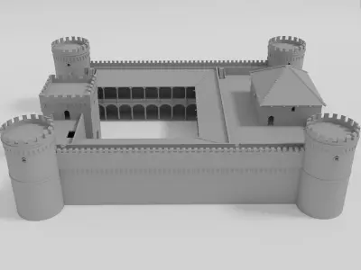 Medieval castle Free low-poly 3D model