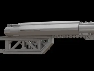 Mecha hard surface shotgun 3D model