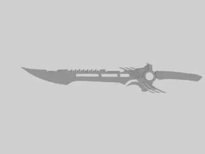 Voidfang Cyber Blade Futuristic Sci-Fi Sword Game Ready  Low-poly 3D model