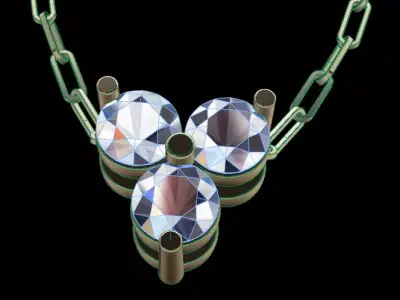 Dainty 3 Stone Pendant 3MM 3D print model