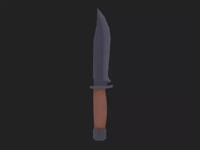 Painterly Hunting Knife Low-poly 3D model