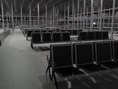 Airport Interior Low-poly 3D model 2
