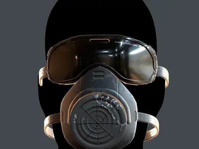 Gas mask helmet 3d model scifi Low-poly  Low-poly 3D model 12