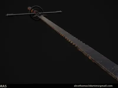 Zweihander Two handed Sword  Low-poly 3D model