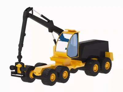 Harvester Forestry 1165 Simplified Low-poly 3D model