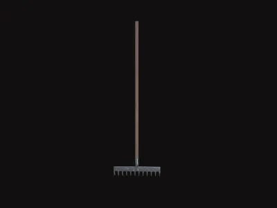 Medieval Rake Low-poly 3D model