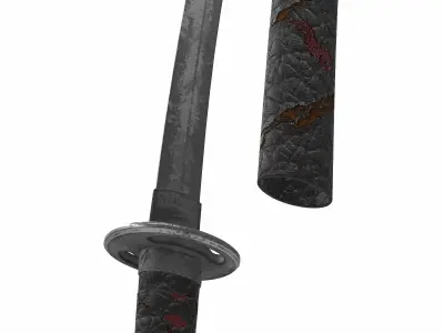 wakizashi japanese long sword  3D model