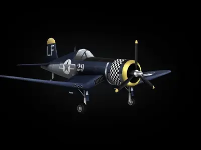 F4U Corsair Low-poly 3D model