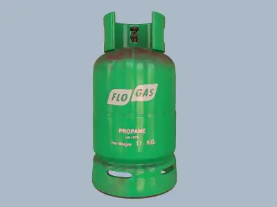 Gas Cylinder Teal Low-poly 3D model