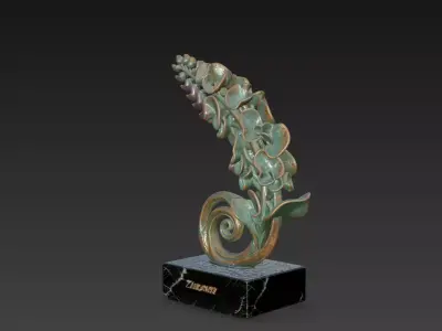 Wisteria flower sculpture design art display piece with STL 3D print model