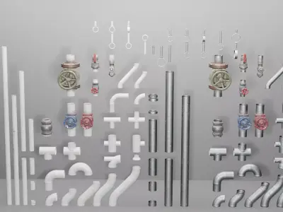 Modular Pipes Collection - Low-Poly 3D Assets Low-poly 3D model