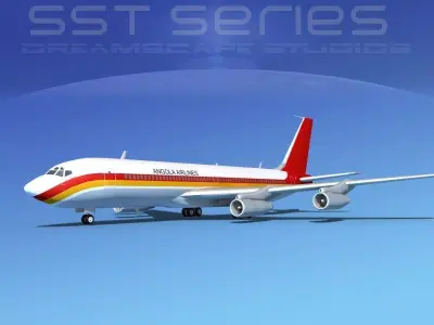 Boeing 707-320 SS TAAG Angola 3D model