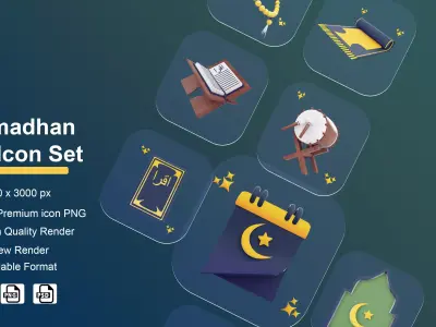 RAMADHAN ICON 3D SET 3D model