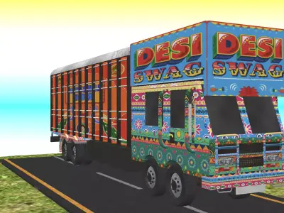 Indian Truck Model 2 Low-poly 3D model