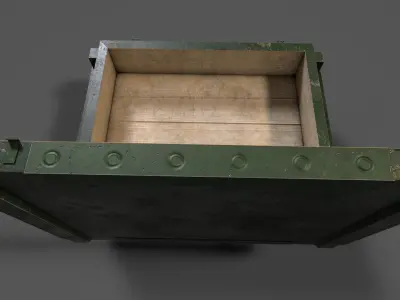 Vintage Soviet Ammo Crate Low-poly 3D model