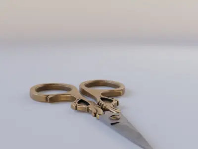 Vintage Scissors Low-poly 3D model