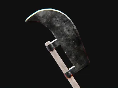 Medieval Polearms metal wood Low-poly 3D model