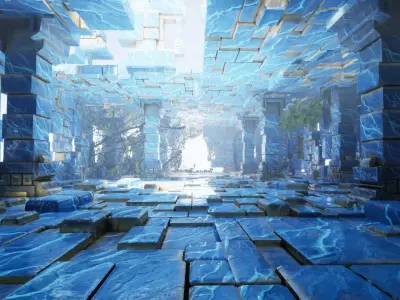 Modular Walls Fantasy Free low-poly 3D model