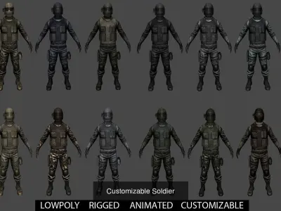 Customizable Male and Female Soldiers 3D Model Pack