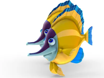 Hi-Poly Subdivision 3D Model Fish Low-poly 3D model