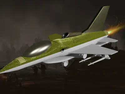 jet Model fighter Low-poly 3D model
