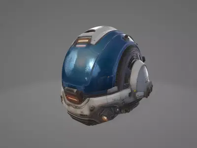 scifi helmets set 1 3D model
