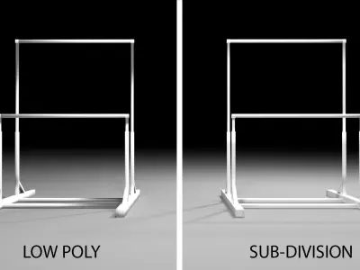 Gymnastics Equipment - Uneven Bars 3D model