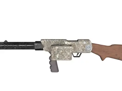 Survival Combat Rifle Post Apocalyptic PBR Game Weapon Low-poly 3D model