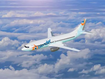 Realistic Passenger Airplane 3D Model  Low-poly 3D model