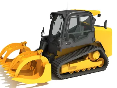 Log Fork Mini Skid Steer Loader 3D model
