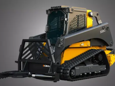 333G Compact Track Loader with Forestry Package - Tree Shear 3D model