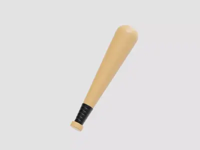 Baseball bat Low-poly 3D model 22