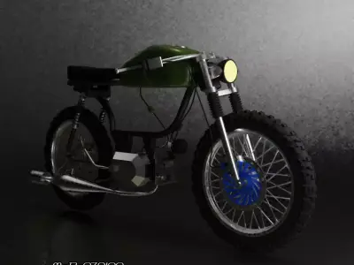 Cafe Racer moped 50cc 2Strokes 3D model