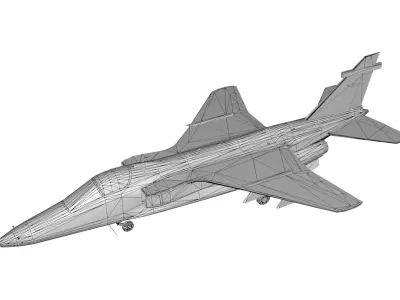 Lowpoly Sepecat Jaguar Aircraft Low-poly 3D model